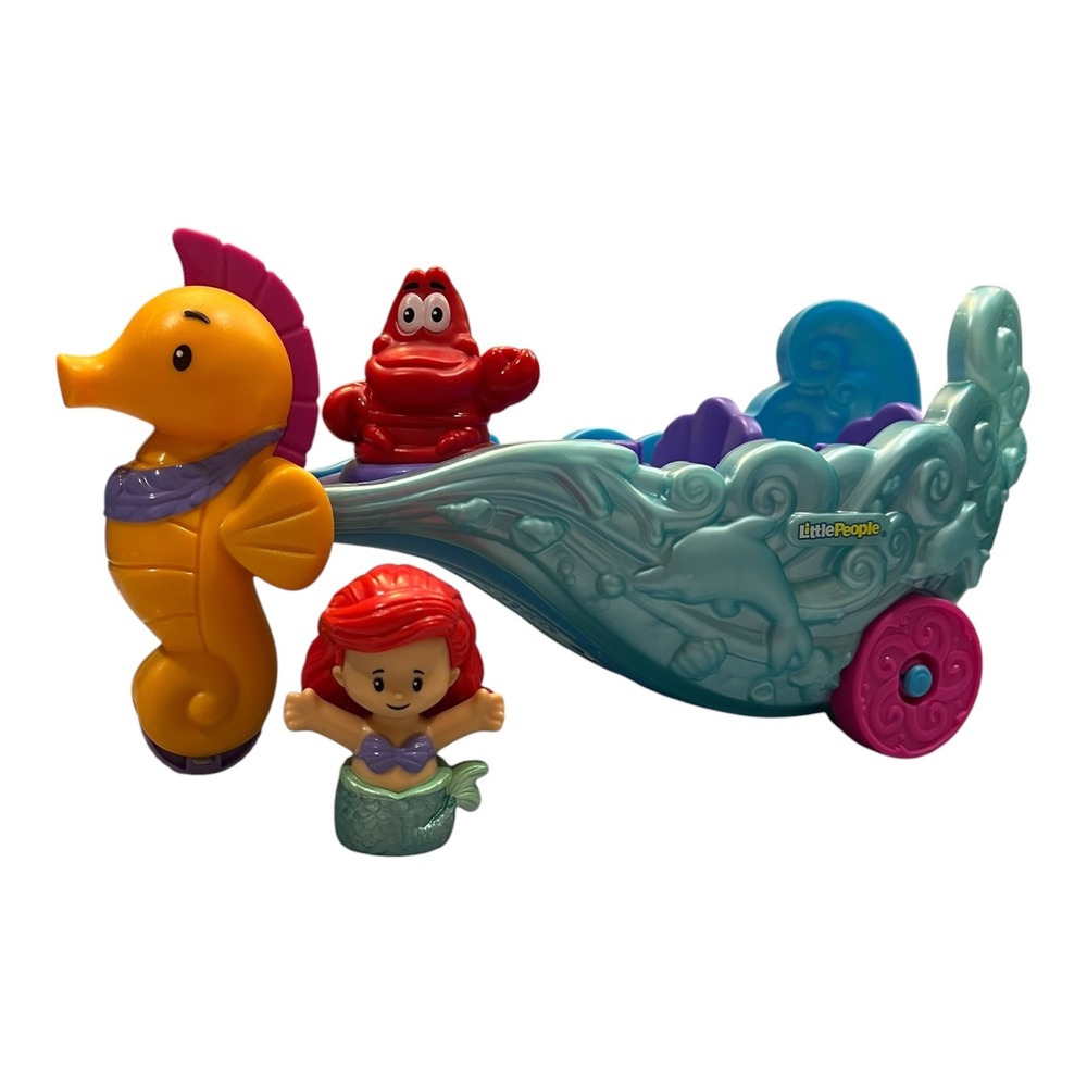 Fisher-Price Little People Disney Princess Ariel Sea‎ Shell Carriage HMX83 Music